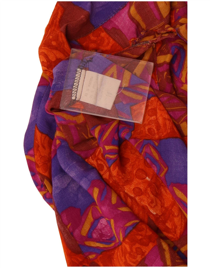 Camicetta vintage da donna a maniche corte UK 18 XL Patchwork multicolore