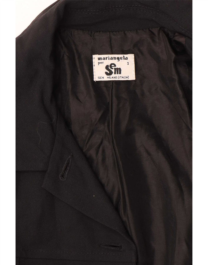 Giacca blazer vintage da donna a 4 bottoni UK 10 piccola nera