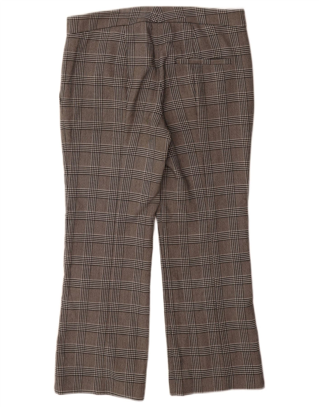 Pantaloni da abito dritti da donna Zara EU 38 Small W32 L26 Poliestere a quadri grigi