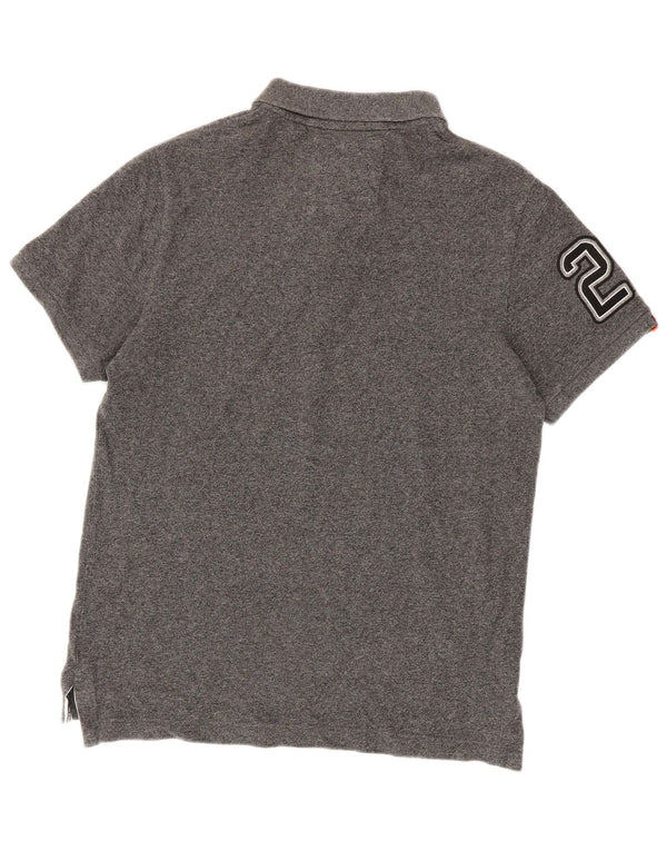 Polo grafica da uomo Superdry XL in cotone grigio