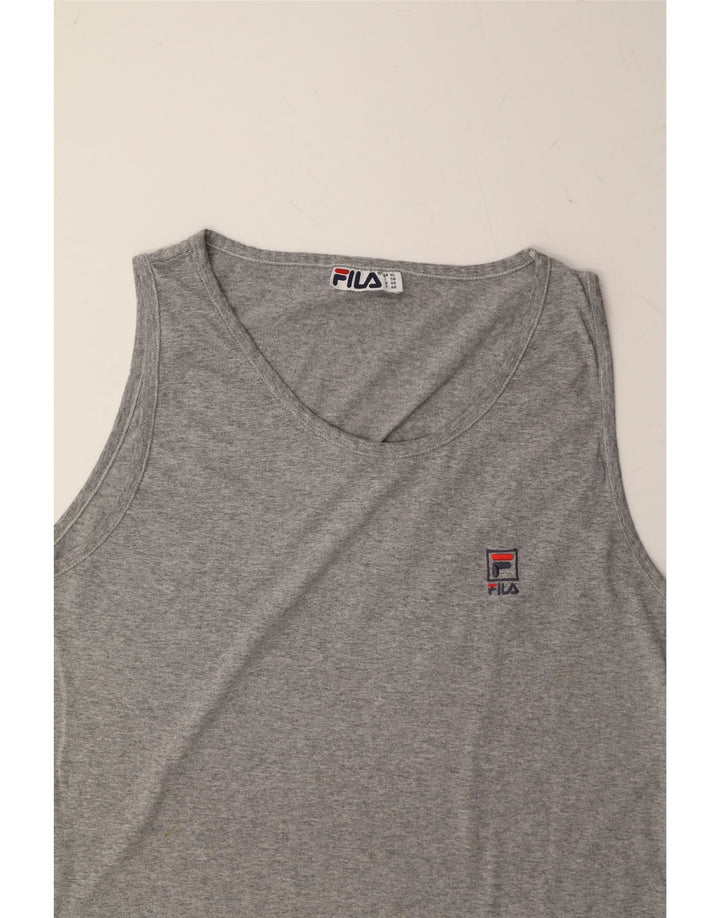 FILA Womens Vest Top UK 18 XL Grey Cotton Vintage Fila and Second-Hand Fila from Messina Hembry 