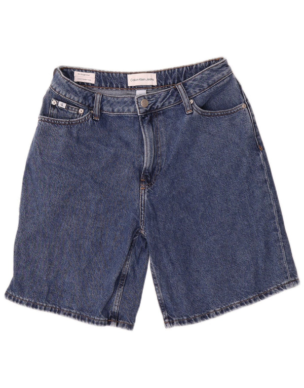 Pantaloncini di jeans dal taglio dritto da uomo Calvin Klein W27 XS blu cotone anni '90