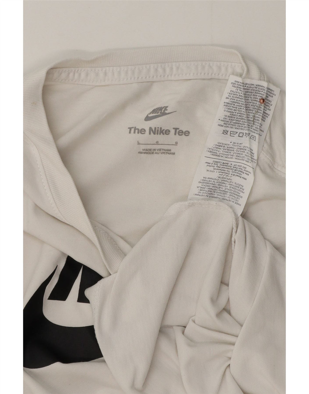 T-shirt grafica da donna Nike Top UK 14 grande cotone bianco