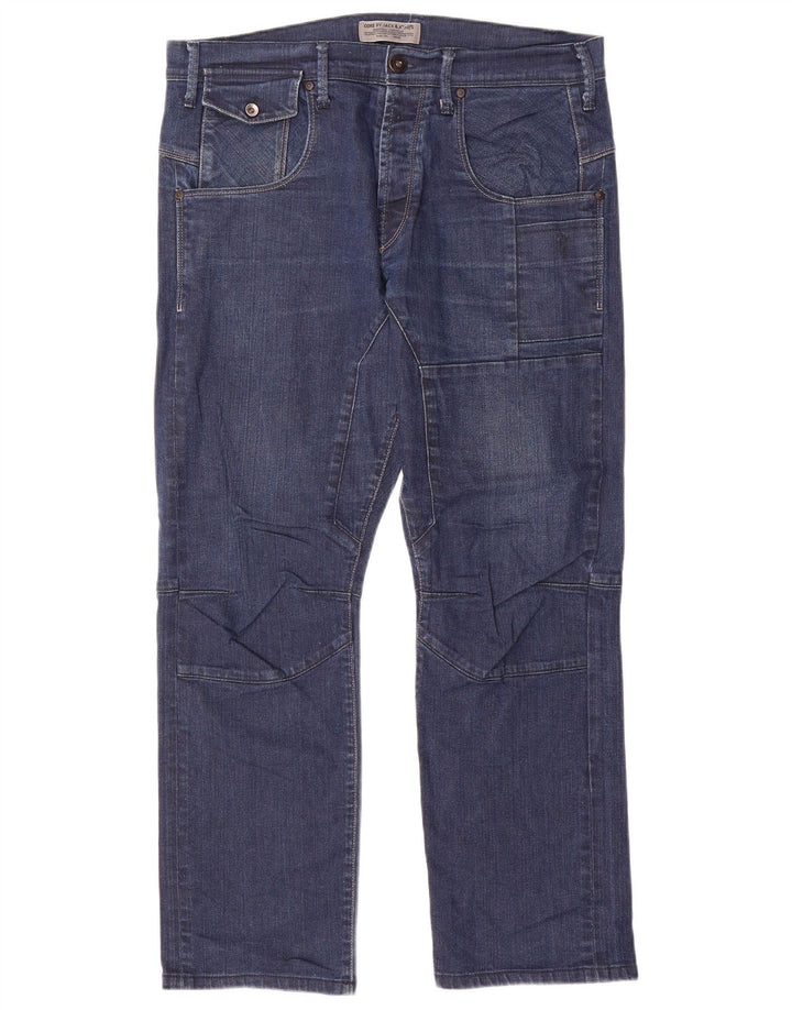 Jeans dritti da uomo Jack & Jones W36 L29 cotone blu navy