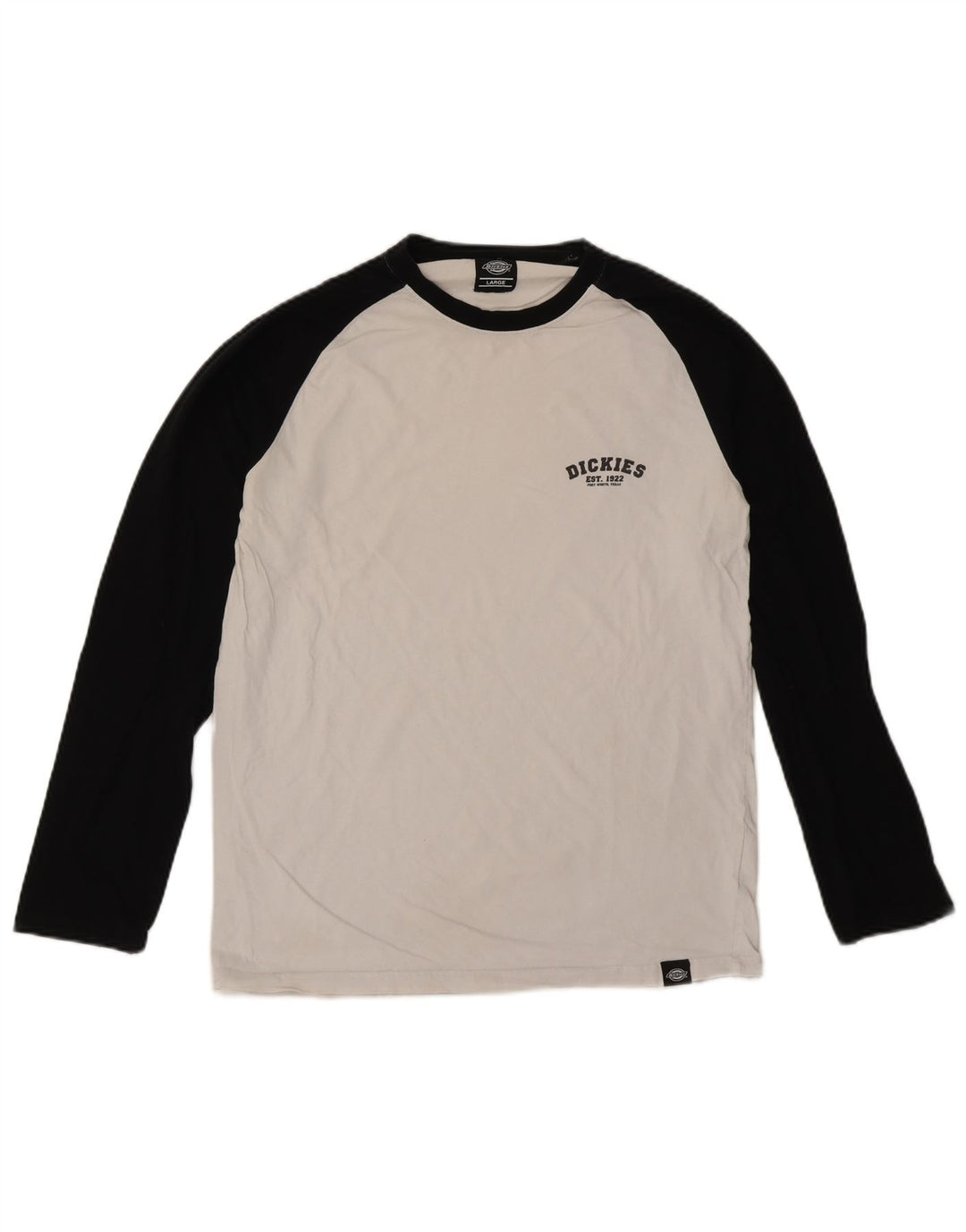 Dickies Top da uomo a maniche lunghe in cotone color block bianco grande