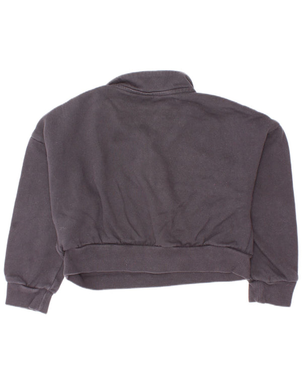 Felpa Adidas per bambina con collo corto e zip, 5-6 anni, cotone nero