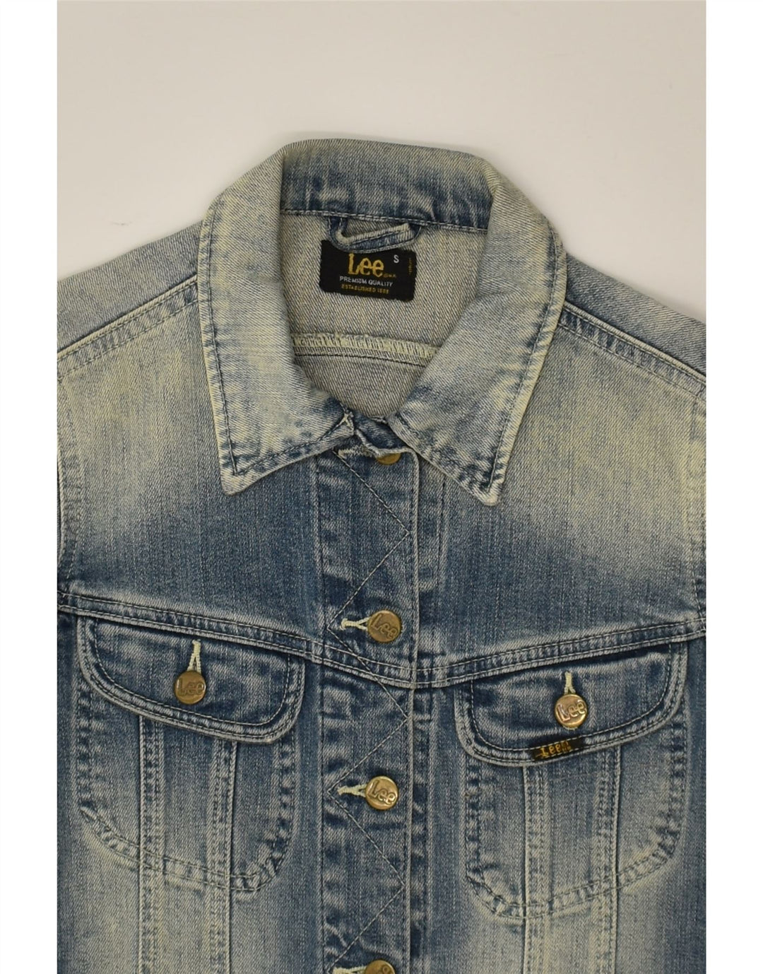 LEE Womens Denim Jacket UK 8 Small Blue Cotton | Vintage Lee | Thrift | Second-Hand Lee | Used Clothing | Messina Hembry 