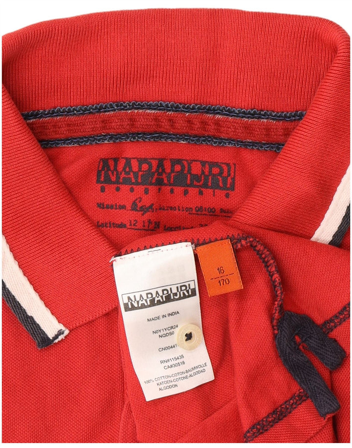 Polo Napapijri da bambino 15-16 anni in cotone rosso