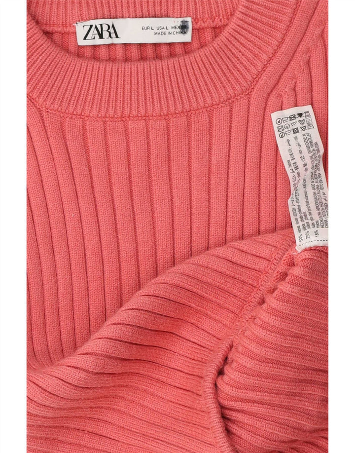 Top Zara da donna a maniche lunghe UK 14 Large rosa in viscosa