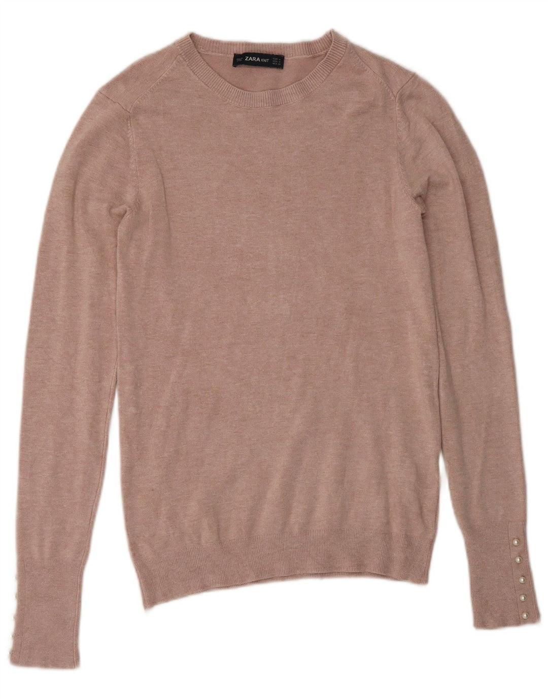 Maglione Zara da donna con scollo a barca UK 12 Viscosa rosa medio