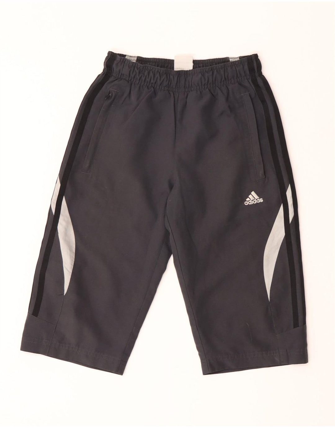 Pantaloncini sportivi Adidas da ragazzo, Bermuda, 9-10 anni, in poliestere color block grigio
