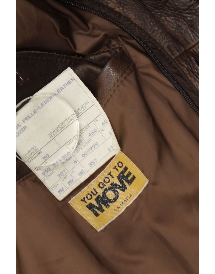 Giubbotto Bomber in Pelle da Uomo La Matta IT 50 Large in Pelle Marrone