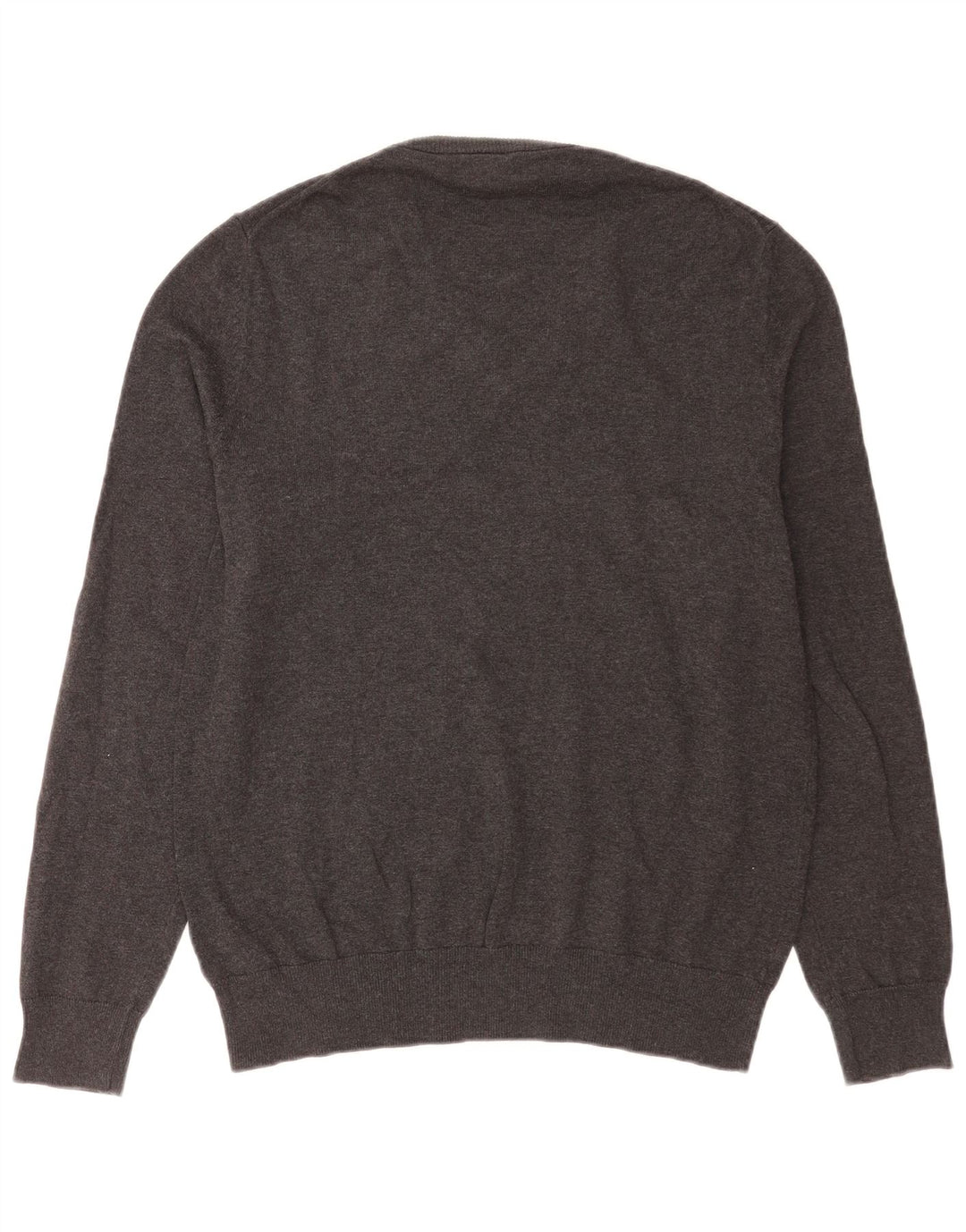 Maglione da uomo con scollo a V Marks & Spencer in cotone grigio medio