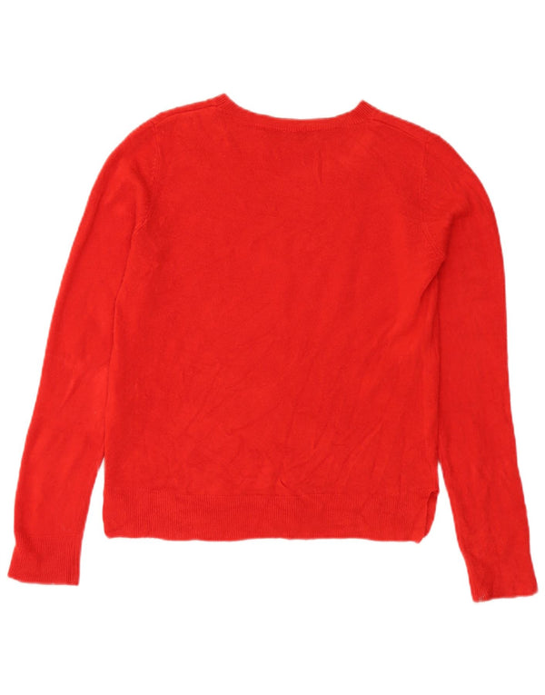 Maglione maglione con scollo a barca da donna Marks & Spencer UK 10 piccolo acrilico rosso