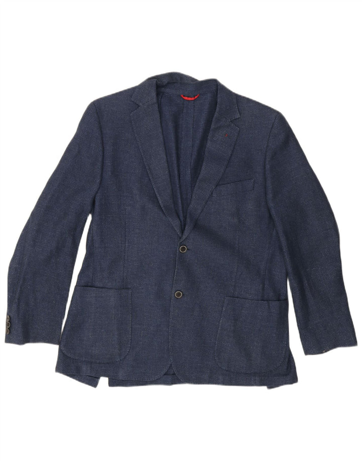 Giacca blazer da uomo a 2 bottoni Fay UK 36 piccola blu navy screziata