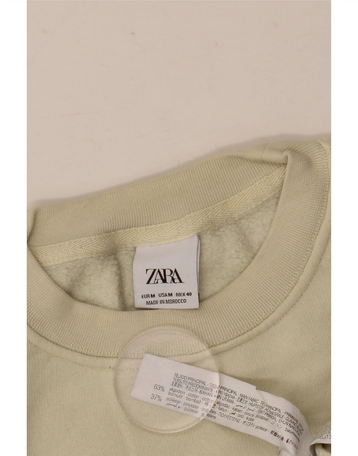 Felpa da uomo con vestibilità ampia con grafica Zara, in cotone beige medio
