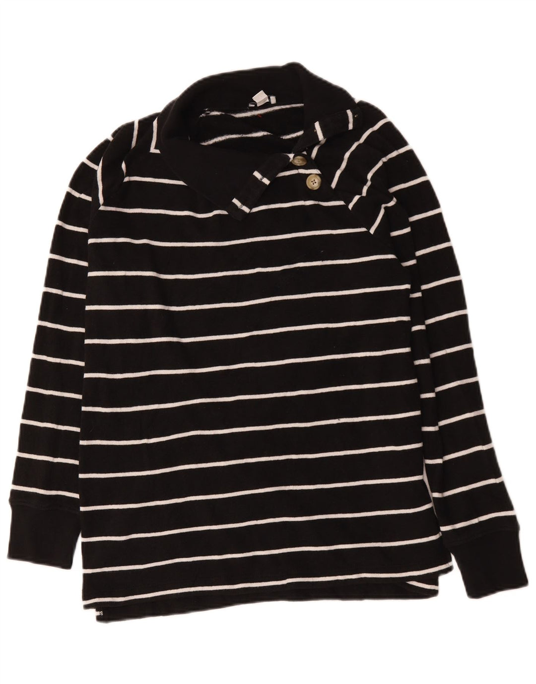 Felpa da donna J. Crew Jumper UK 16 Large Black Striped Cotton