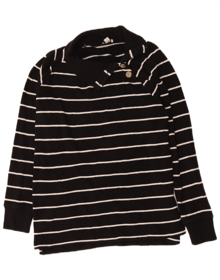 Felpa da donna J. Crew Jumper UK 16 Large Black Striped Cotton