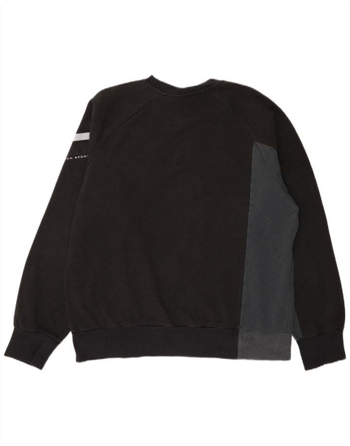 Felpa grafica da uomo Lotto Maglione grande in cotone color block nero