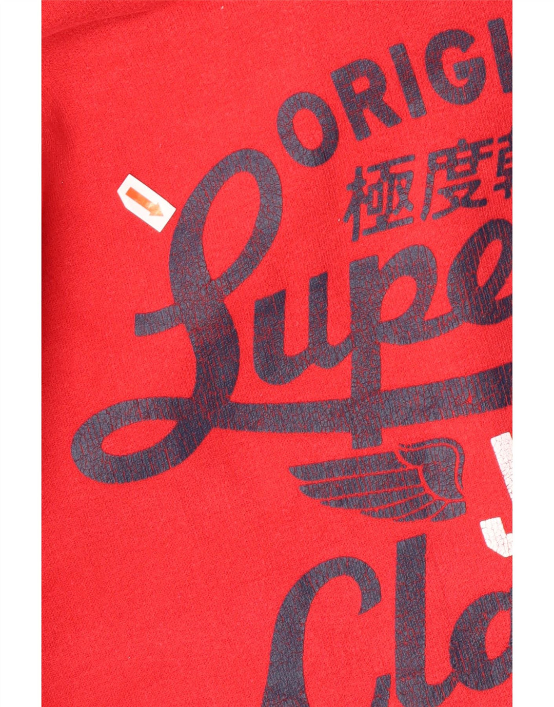 Maglione con cappuccio grafico da uomo Superdry piccolo in cotone rosso