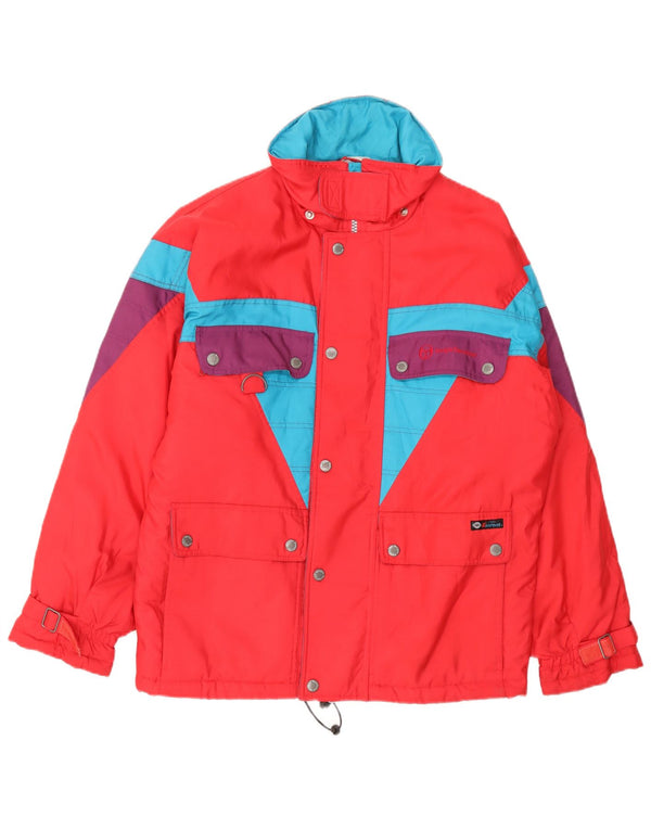 Giacca da sci da uomo Sergio Tacchini in poliestere color block rosso medio