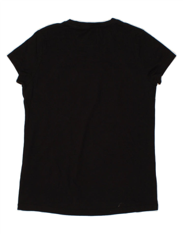 ASICS Womens Graphic T-Shirt Top UK 10 Small Black Cotton Vintage Asics and Second-Hand Asics from Messina Hembry 