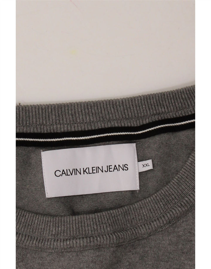 CALVIN KLEIN JEANS Mens Sweatshirt Jumper 2XL Grey Cotton Vintage Calvin Klein Jeans and Second-Hand Calvin Klein Jeans from Messina Hembry 