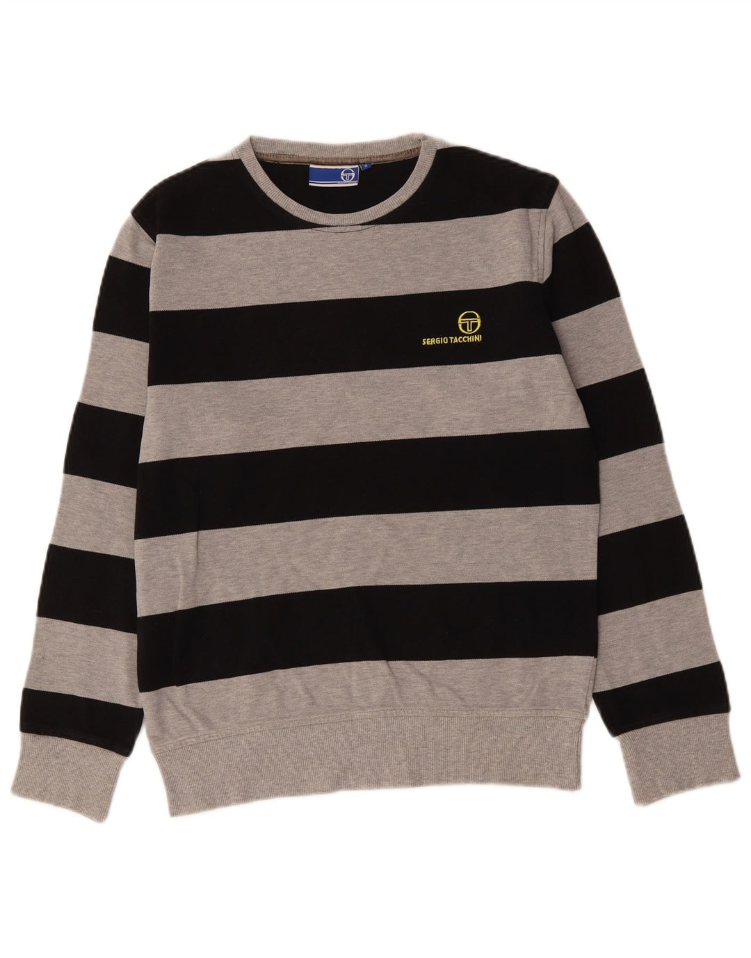 SERGIO TACCHINI Felpa Uomo Maglione Piccolo Cotone Rigato Grigio