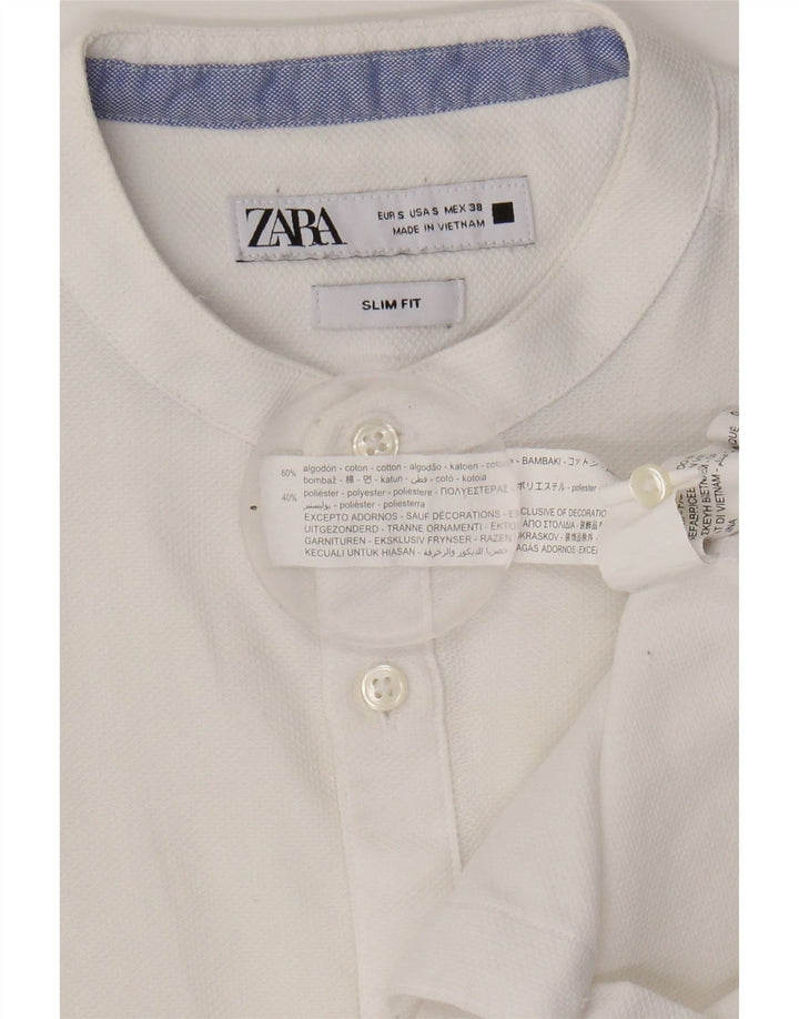 ZARA Mens Slim Fit Shirt Small White Cotton Vintage Zara and Second-Hand Zara from Messina Hembry 