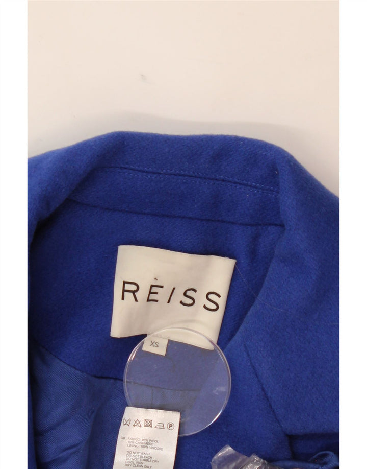 REISS Womens Open Overcoat UK 6 XS Blue Wool Vintage Reiss and Second-Hand Reiss from Messina Hembry 