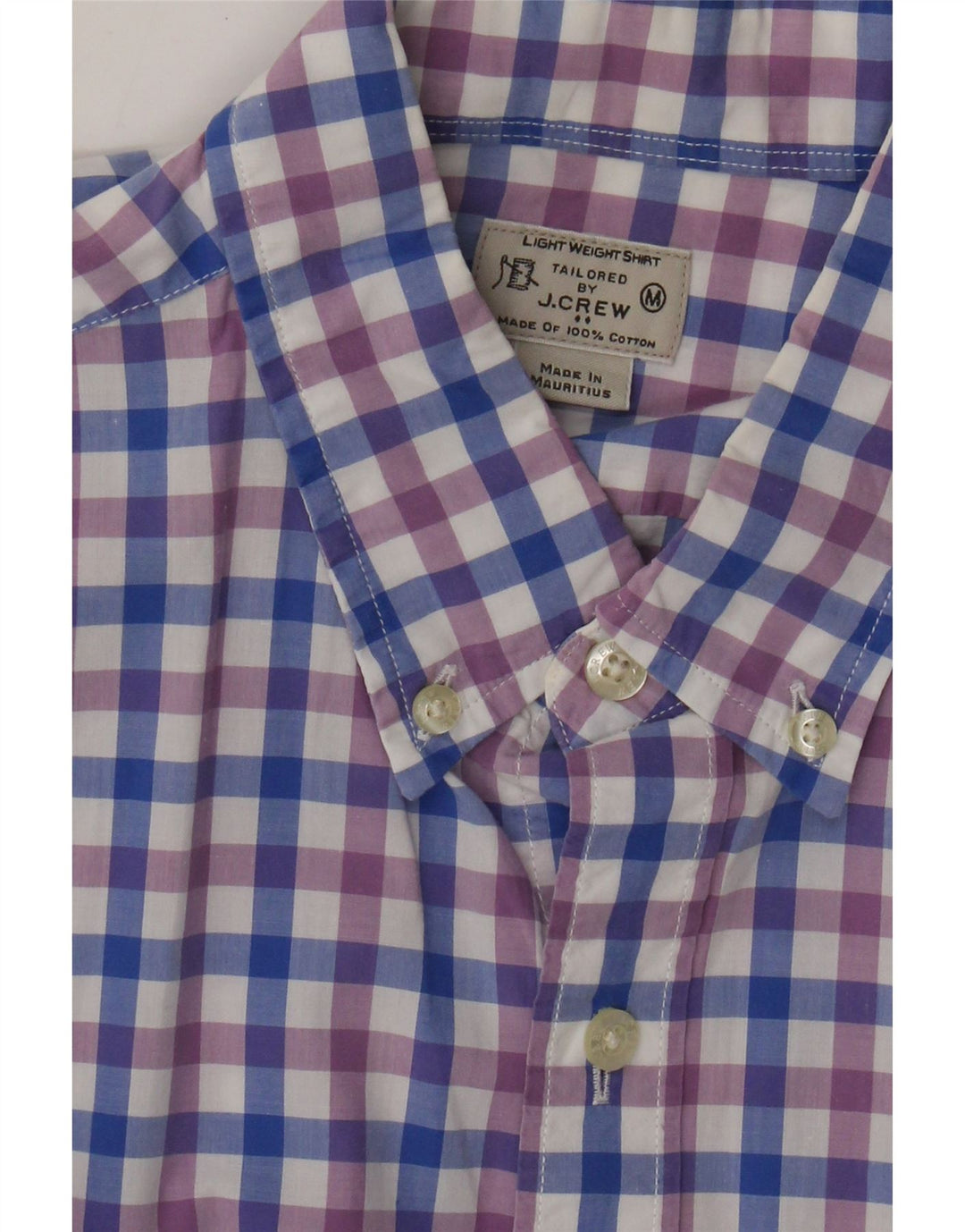 J. Crew Mens Tailored Fit Shirt Medium Purple Gingham Cotton