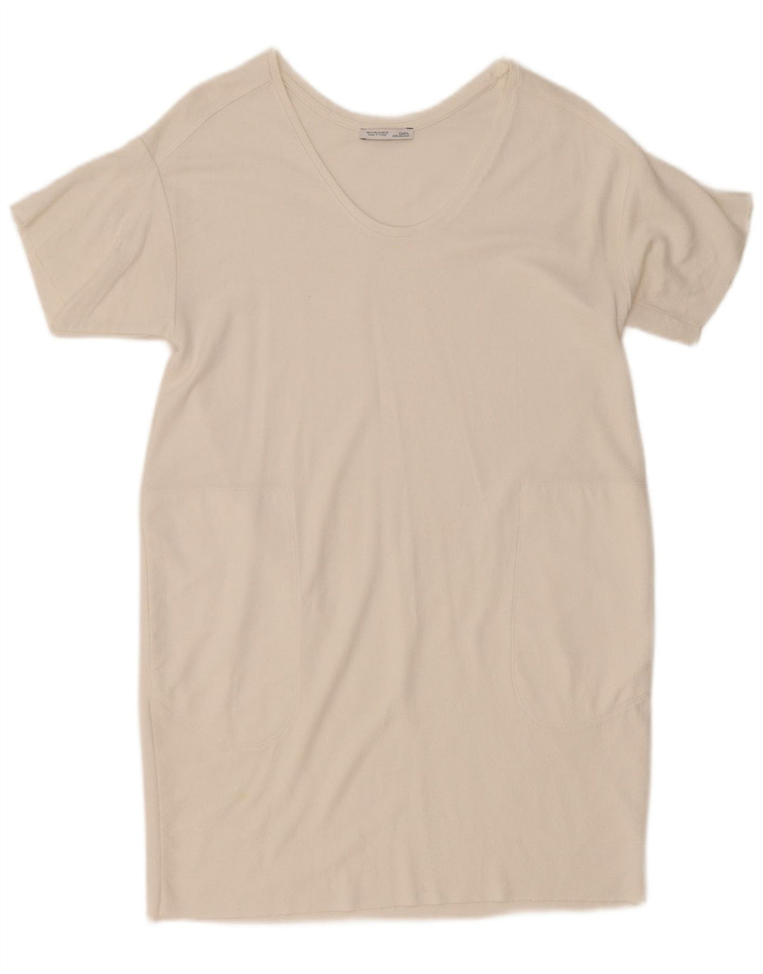 Abito T-shirt oversize da donna Zara UK 10 piccolo bianco