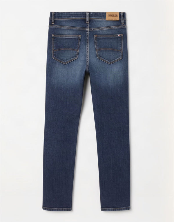 Jeans slim Hilfiger Denim da ragazzo lavaggio acido 13-14 anni W30 L32 cotone blu