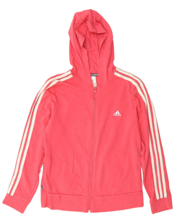 Felpa con cappuccio e zip da donna Adidas UK 18 XL cotone rosa