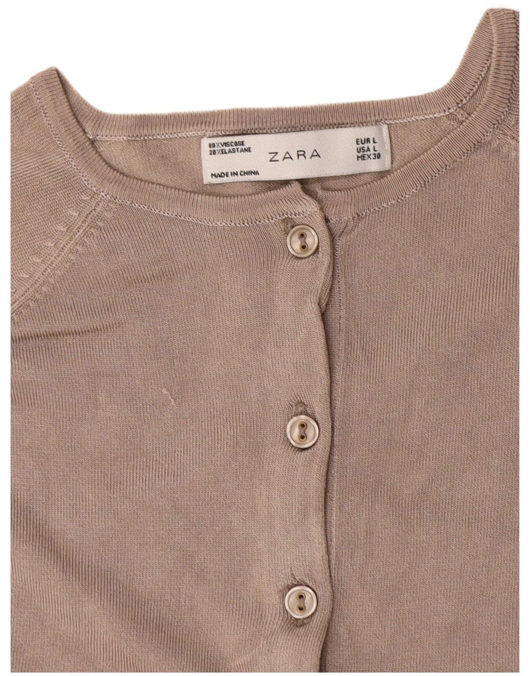 Maglione cardigan da donna Zara UK 14 grande viscosa grigia