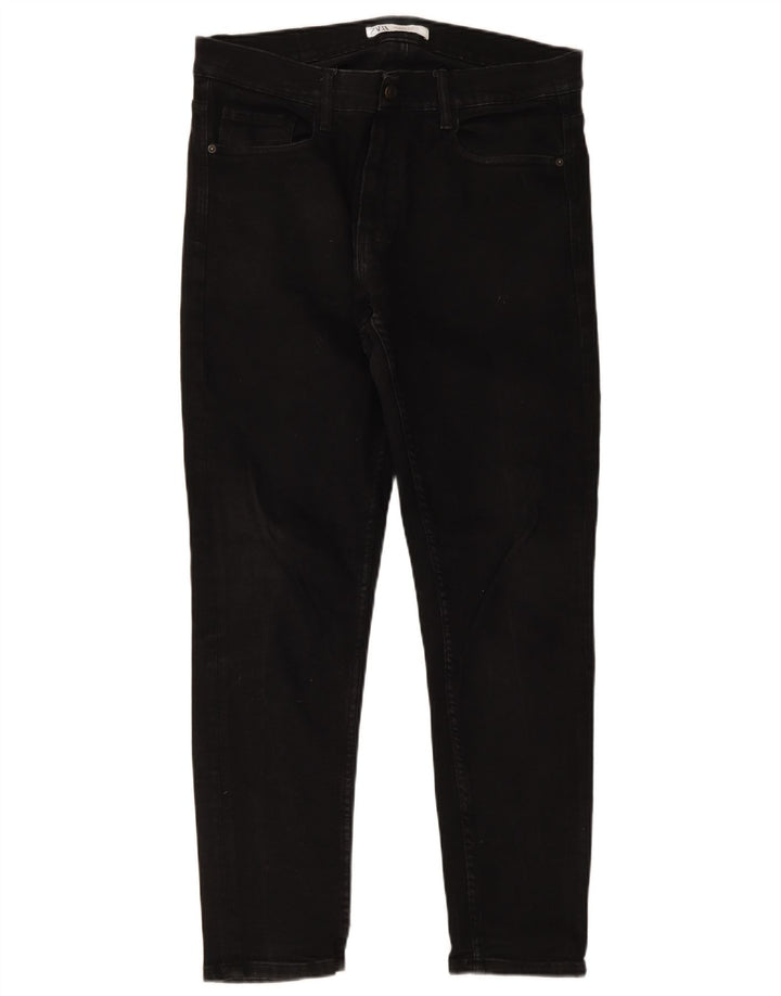 Jeans slim da uomo Zara EU 46 XL W36 L30 Nero