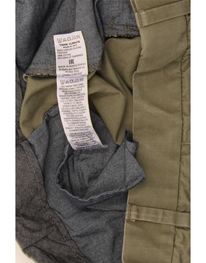Pantaloncini chino da uomo Marks & Spencer W38 XL cotone verde