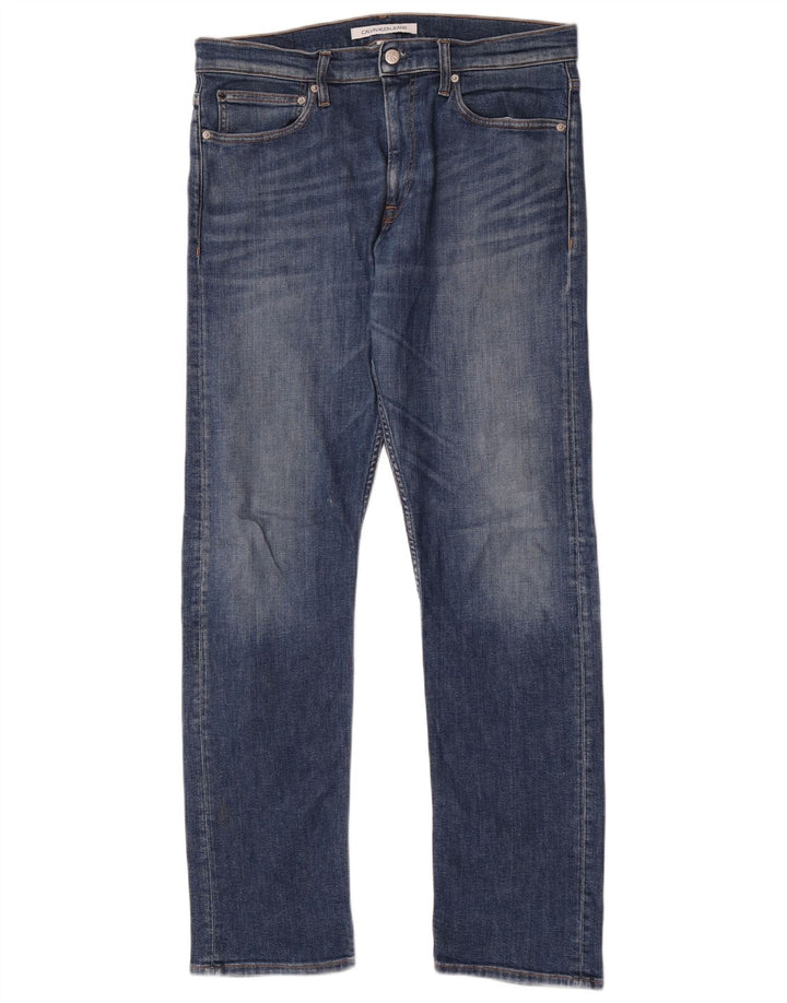Jeans dritti da uomo Calvin Klein W34 L32 Blu