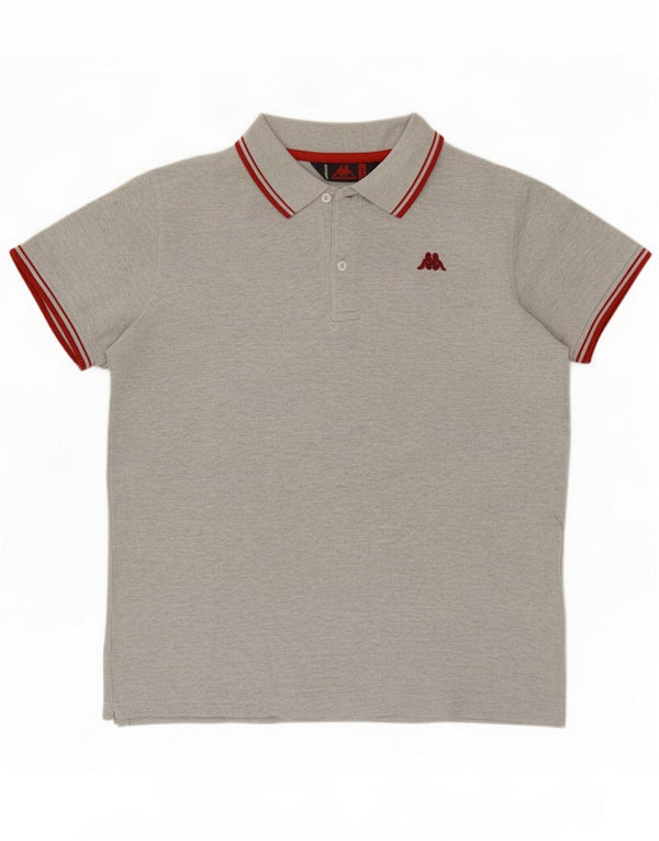 Polo da uomo Kappa Large in cotone grigio