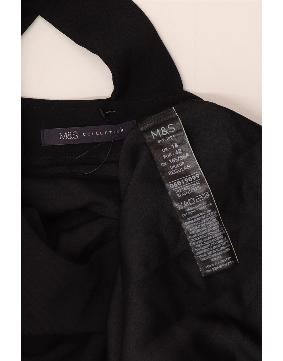 Abito da tenda Marks & Spencer da donna con maniche a 3/4 UK 14 Grande poliestere nero