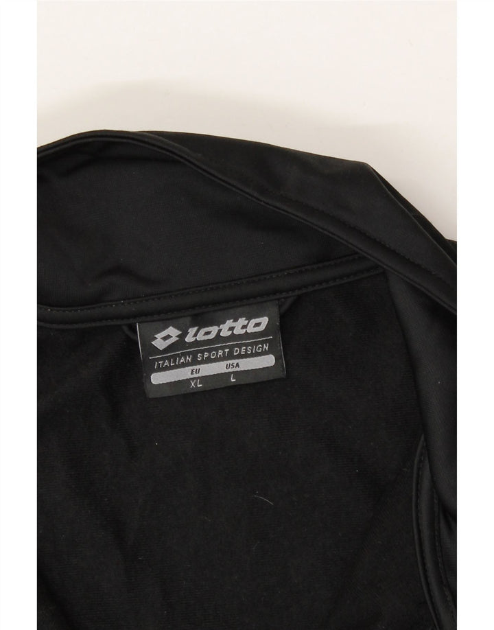 LOTTO Womens Tracksuit Top Jacket UK 18 XL Black Colourblock Polyester Vintage Lotto and Second-Hand Lotto from Messina Hembry 