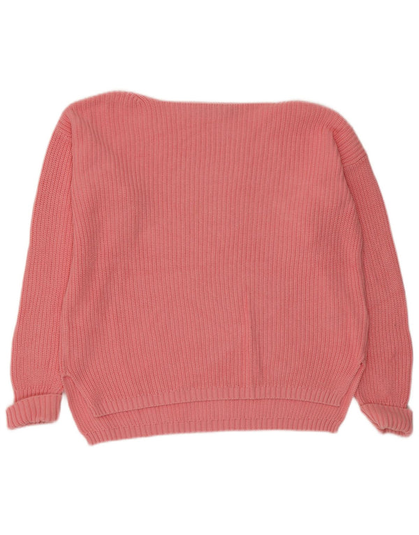 Maglione maglione oversize con scollo a barca da donna Marks & Spencer UK 10 piccolo rosa