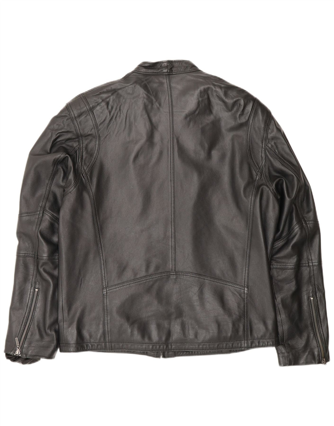 Giacca in pelle vintage da uomo UK 40 grande in pelle nera