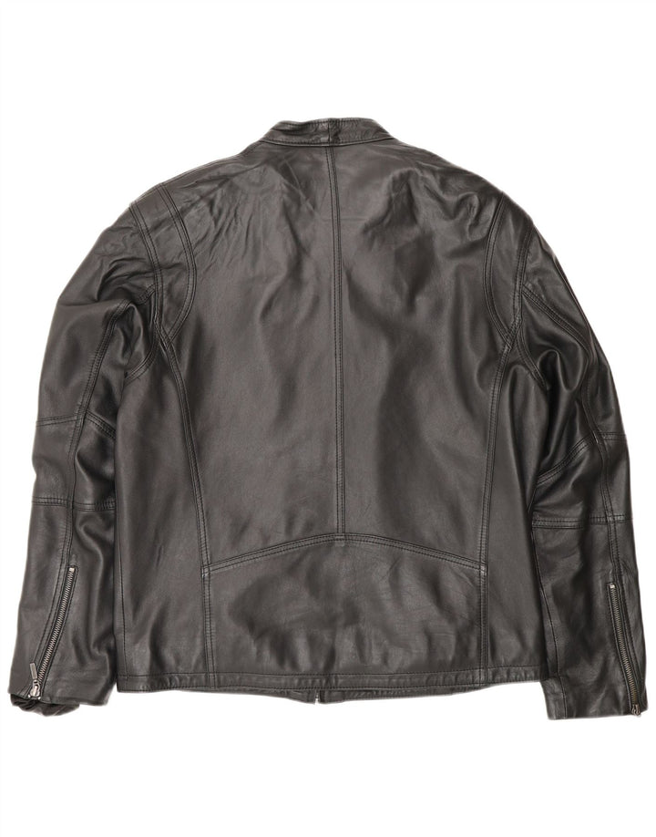 Giacca in pelle vintage da uomo UK 40 grande in pelle nera