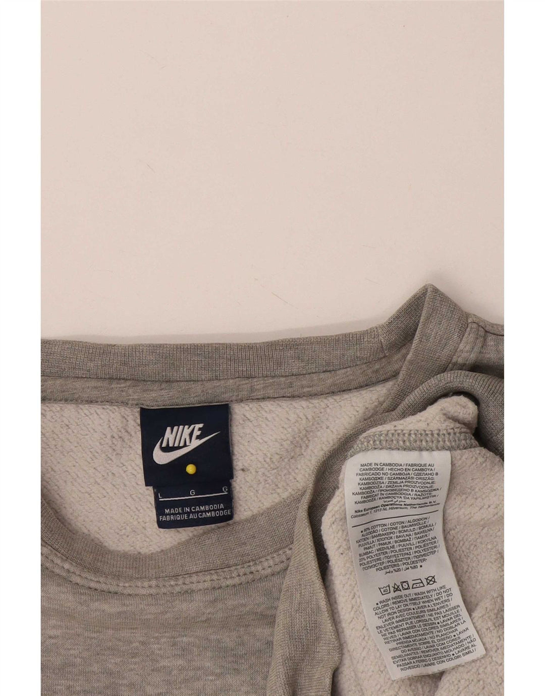 Felpa da uomo Nike Maglione grande in cotone chiazzato grigio