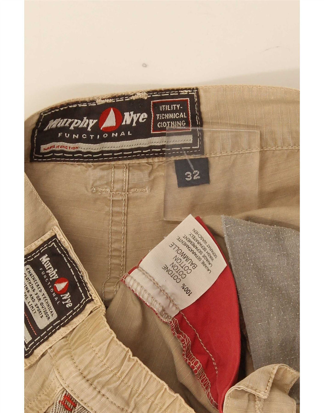 Pantaloncini cargo da uomo Murphy & Nye W32 cotone beige medio