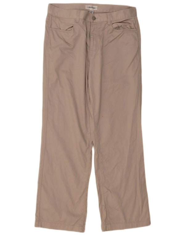 Pantaloni casual dritti da uomo Calvin Klein W34 L29 cotone grigio