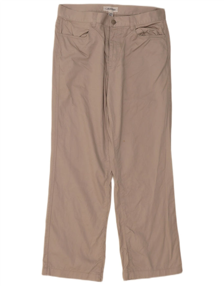 Pantaloni casual dritti da uomo Calvin Klein W34 L29 cotone grigio