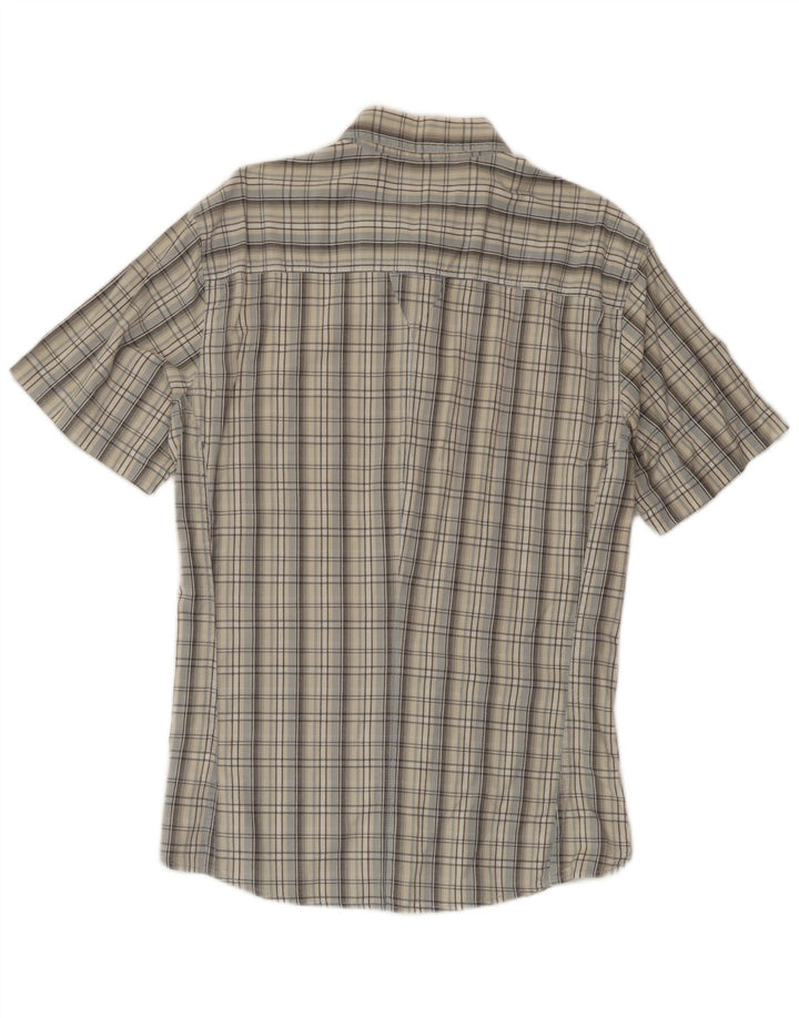 Camicia a maniche corte da uomo Wrangler XL in cotone a quadri grigio