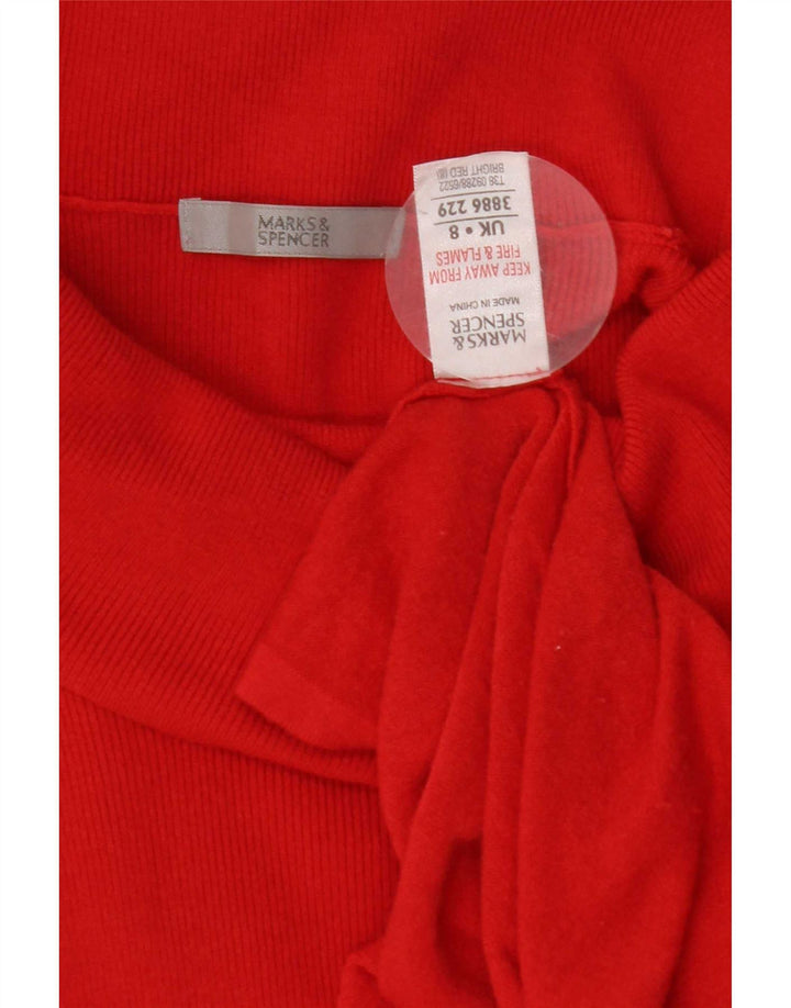 Top a tunica con collo alto a maniche lunghe da donna Marks & Spencer UK 8 piccolo rosso